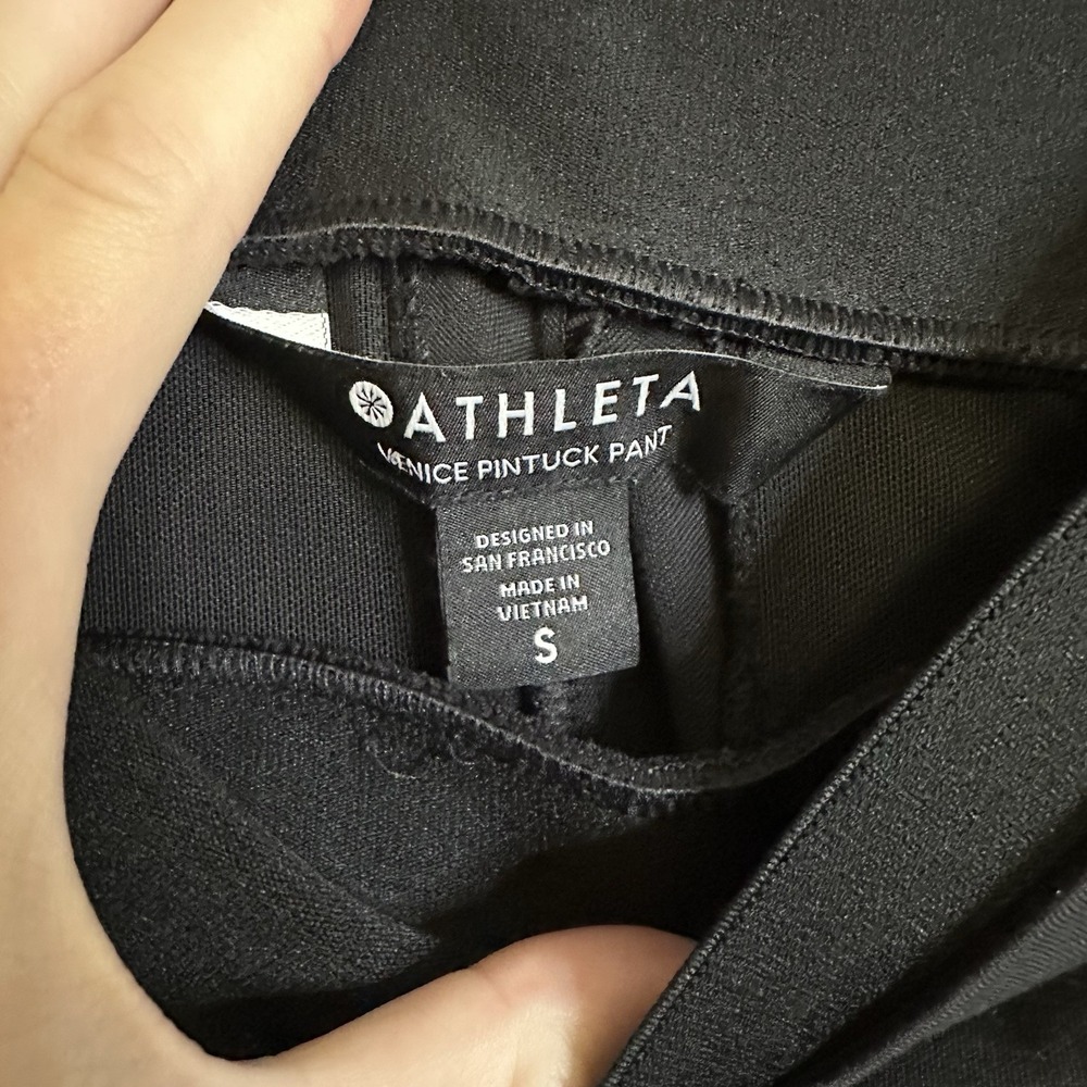 ATHLETA Venice Pintuck Pants Black Size S Womens Casual Activewear Work Pockets - Picture 4 of 6